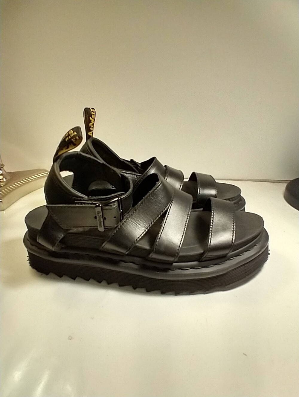 Dr. Martens Blaire Athena Black Leather Strap Sandals Women's sz 9. - Picture 3 of 12